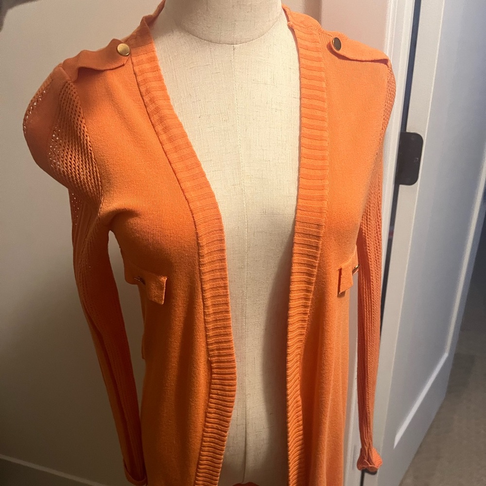 Orange knee length cargo sweater